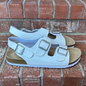 Cushionaire Leland Light Blue Double Buckle Comfort Footbed Sandals Mens Size 12